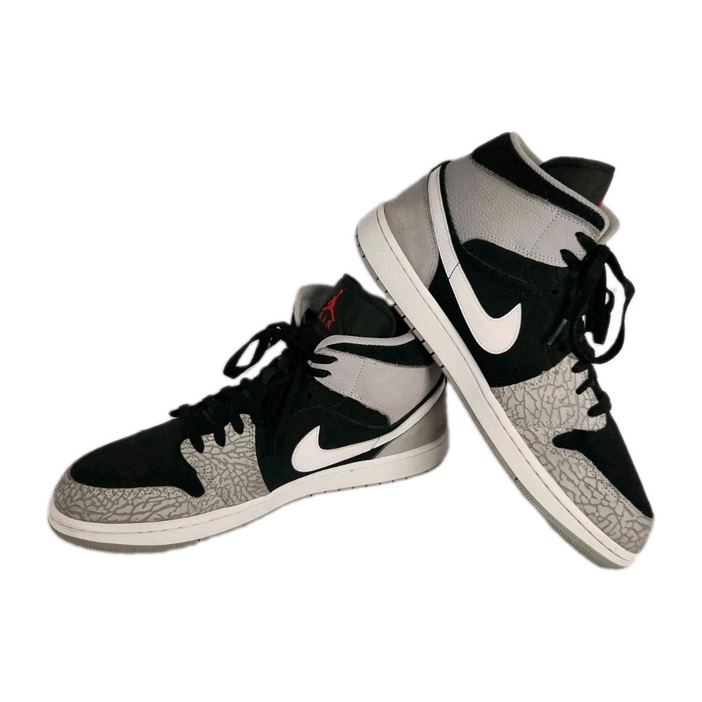 Nike Air Jordan 1 Mid SE Elephant Toe Black Grey DM1200-016 Men's Size 13 No Box